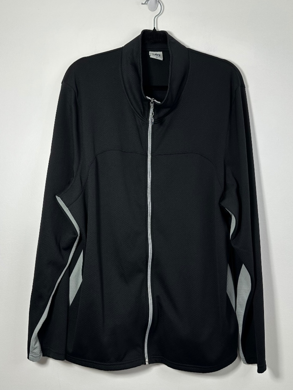 ALO Sport Men's Size XL Cool Fit Full-Zip Performance Track Jacket Black & Gray